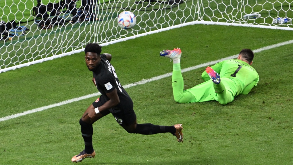 alphonso davies scoring against croatia